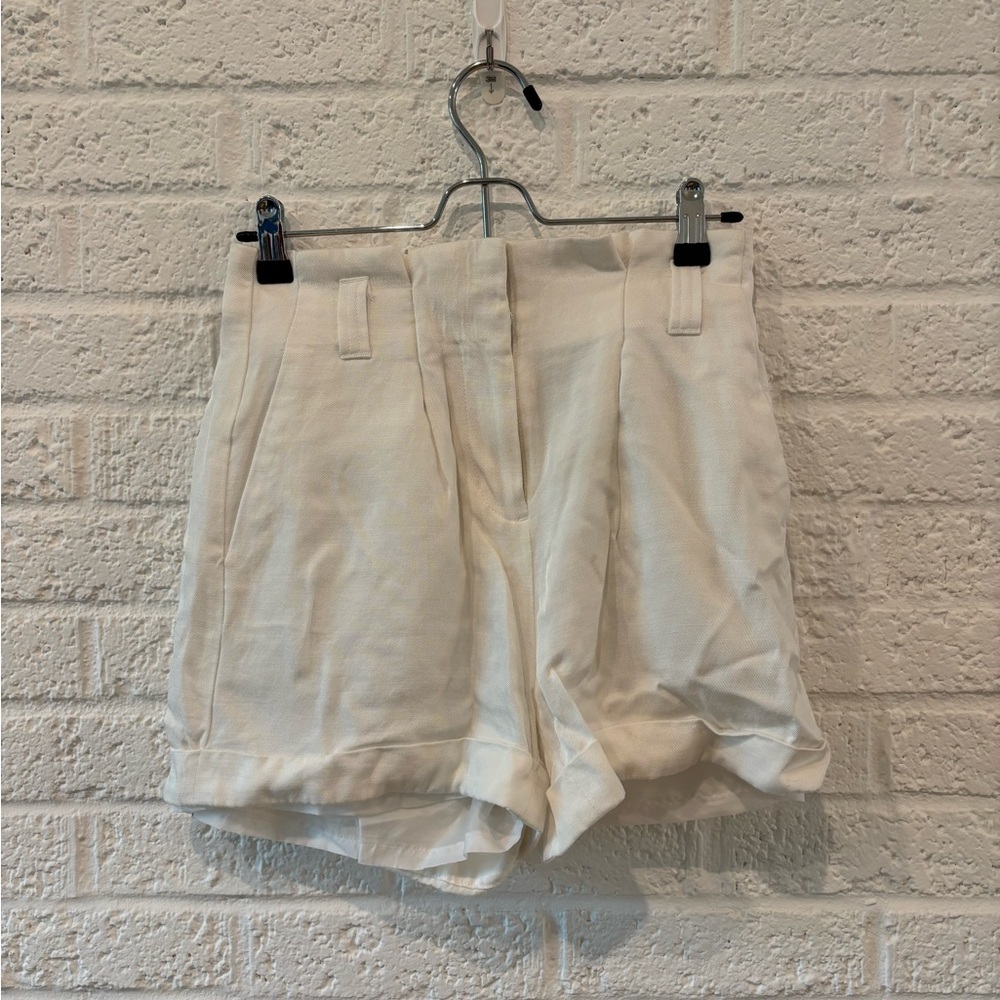 Express White High Waist Tailored Shorts